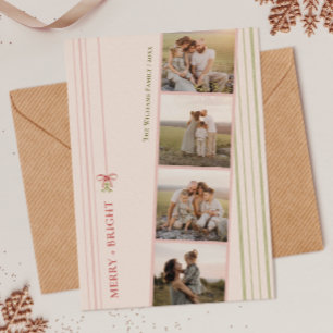 Elegante grandmillennial Coquette Weihnachts-Fünf- Feiertagskarte