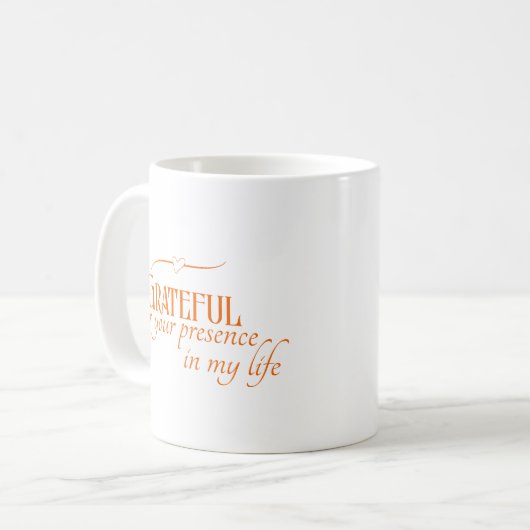 Elegante Grateful Erntedank Autumn Typografy Kaffeetasse (Vorderseite Links)