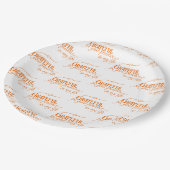 Elegante Grateful Erntedank Autumn Typografy Pappteller (Schrägansicht)