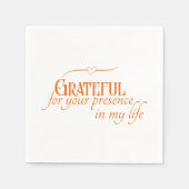 Elegante Grateful Herbst Erntedank Typografie Serviette (Vorderseite)