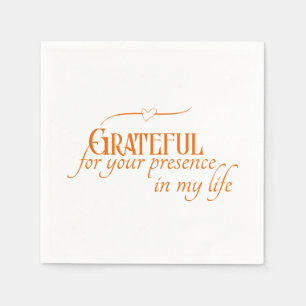 Elegante Grateful Herbst Erntedank Typografie Serviette