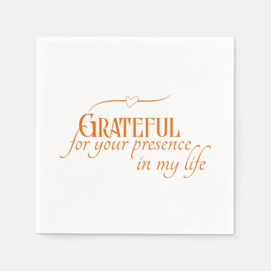 Elegante Grateful Herbst Erntedank Typografie Serviette (Vorderseite)