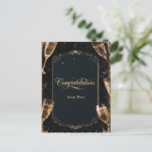 Elegante Gratulation mit Champagner Feiertagspostkarte (Stehend Vorderseite)