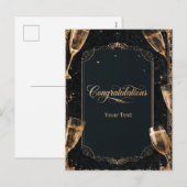 Elegante Gratulation mit Champagner Feiertagspostkarte (Vorne/Hinten)