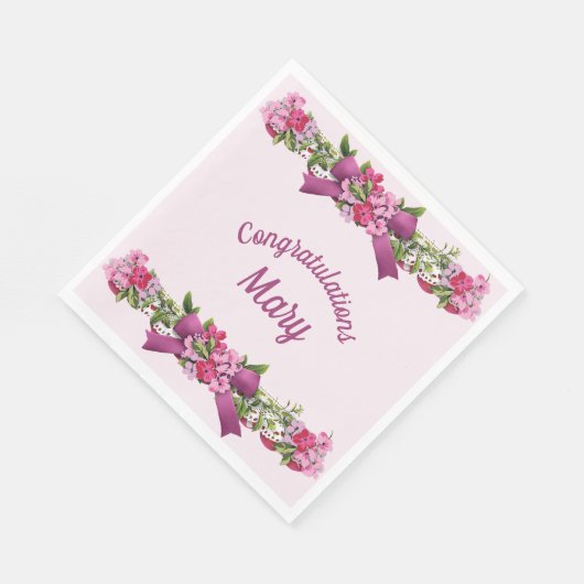 Elegante Gratulationen Papier Serviette (Ecke)