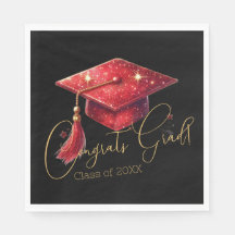 Elegante Gratulations-Grafik in Rot, Gold & Schwar