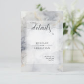 Elegante, grau-blassgelbe Wolken Begleitkarte (Stehend Vorderseite)