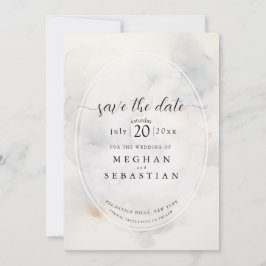 Elegante, grau-blassgelbe Wolken Save The Date