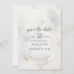 Elegante, grau-blassgelbe Wolken Save The Date