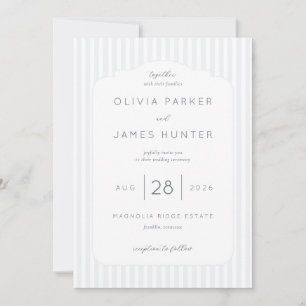 Elegante grau gestreifte Hochzeitseinladungen Einladung