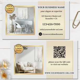 Elegante Grau-Gold-Möbel oder Inneneinrichtung Visitenkarte