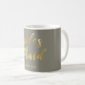 Elegante, grau-goldene Brautjungfrau Kaffeetasse (VorderseiteRechts)