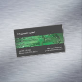 Elegante, grau-grüne Kreislaufreparatur Magnetische Visitenkarte (Beispiel)