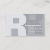 Elegante Grau-Retro großer doppelter Buchstabe R Visitenkarte (Rückseite)