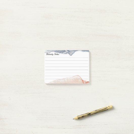 Elegante, grau-rosa, Personalisierte Linde Post-it Klebezettel (Auf Schreibtisch)