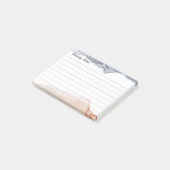 Elegante, grau-rosa, Personalisierte Linde Post-it Klebezettel (angewinkelt)