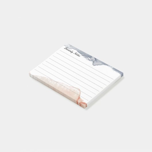 Elegante, grau-rosa, Personalisierte Linde Post-it Klebezettel (angewinkelt)