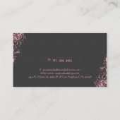 Elegante, grau-rosa, Vintage, blühende Damasken 2b Visitenkarte (Rückseite)