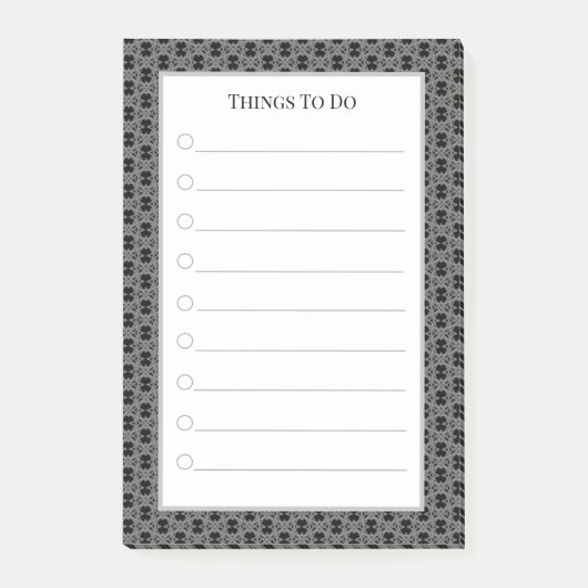 Elegante, grau-schwarz-weiße Dinge zu tun Post-it Klebezettel (Vorderseite)