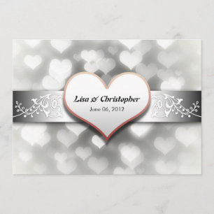 elegante, grau schwarze Farben Hochzeitsempfang Einladung