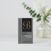 Elegante, grau schwarze schlichte Visitenkarten mi Visitenkarte (Stehend Vorderseite)