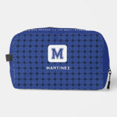 Elegante graublaue Toilettentasche für Mann/Vater Waschbeutel (Vorderseite)