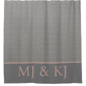 ELEGANTE GRAUCHERMONOGRAMM-INITIALE LEAF-PATTER DUSCHVORHANG (Vorderseite)