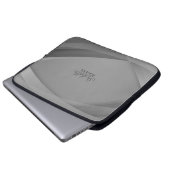 Elegante graue Abstrakte Waves mit Anpassung Laptopschutzhülle (Vorne Knopf)