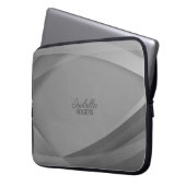 Elegante graue Abstrakte Waves mit Anpassung Laptopschutzhülle (Vorderseite Links)