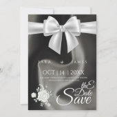 Elegante graue Ankündigung Datum freihalten (Vorderseite)