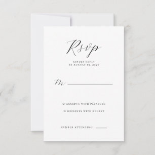 Elegante graue Antwortkarte RSVP Karte