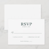 Elegante graue Antwortkarte RSVP Karte (Vorne/Hinten)