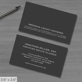 Elegante Graue Anwesen Planer Business Card Visitenkarte