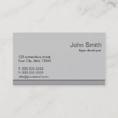 Elegante graue Apps Entwickler Visitenkarte (Rückseite)