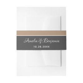 Elegante graue Beige Typografie Hochzeit Einladungsbanderole