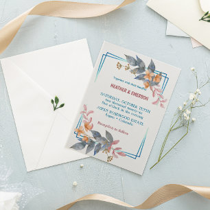 Elegante graue Blume zum Hochzeitsfest Einladung