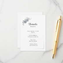 Elegante graue Blumen-Hochzeits-Details-Umschlagka