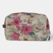 Elegante graue Blumen-Tasche Waschbeutel (Vorderseite)
