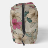 Elegante graue Blumen-Tasche Waschbeutel (Rechts)