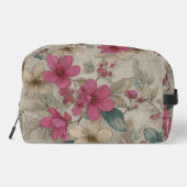 Elegante graue Blumen-Tasche Waschbeutel (Rückseite)