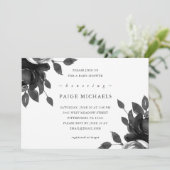 Elegante Graue Blütenspülung Einladung (Stehend Vorderseite)