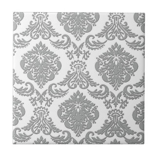 Elegante graue Damast-Muster-Kunst Fliese
