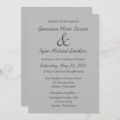 Elegante graue Einladung (Vorne/Hinten)