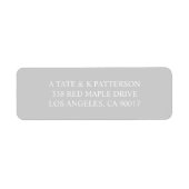 Elegante graue Einladung Rücksendeadressen-Aufkleb (Vorne)