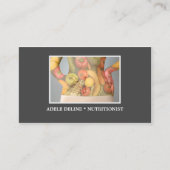 Elegante, graue Ernährung und gesunde Ernährung Visitenkarte (Vorderseite)