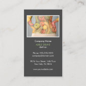 Elegante, graue Ernährung und gesunde Ernährung Visitenkarte (Vorderseite)