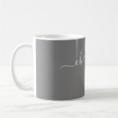 Elegante Graue Farbe Moderne Name Personalisiert Kaffeetasse (Links)
