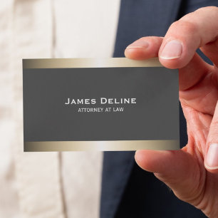 Elegante graue Faux-Metal-Berater Visitenkarte