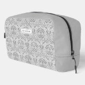 Elegante graue Floral Muster Toilettenbeutel Waschbeutel (Rechte Ecke)
