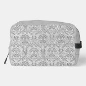 Elegante graue Floral Muster Toilettenbeutel Waschbeutel (Rückseite)